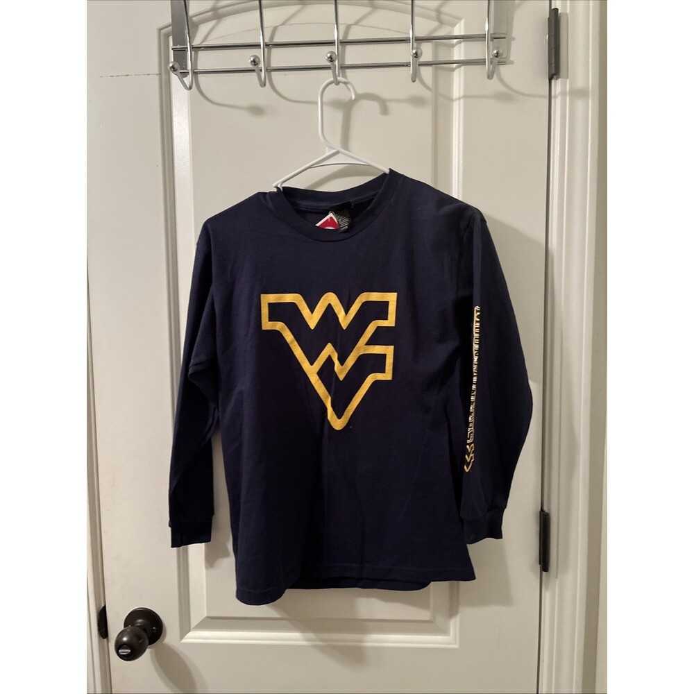 Starter Boys West Virginia WV Mountaineers Long Sleeve Shirt Size L Blue